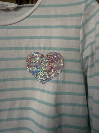 Maglietta H&M bambina cuore glitter 8-10 anni