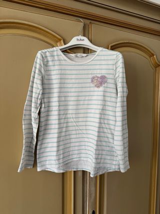 Maglietta H&M bambina cuore glitter 8-10 anni