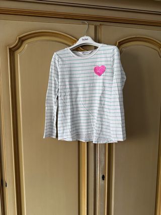 Maglietta H&M bambina cuore glitter 8-10 anni