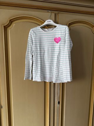 Maglietta H&M bambina cuore glitter 8-10 anni