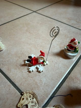 Set 7 Addobbi Natalizi plastica, Plastica, Legno