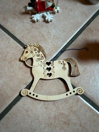 Set 7 Addobbi Natalizi plastica, Plastica, Legno