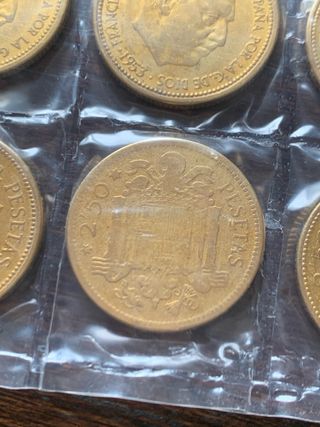 Pack 12 Monedas 2,50 Pesetas Franco de 1953