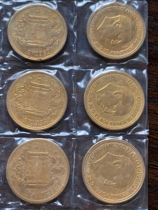 Pack 12 Monedas 2,50 Pesetas Franco de 1953
