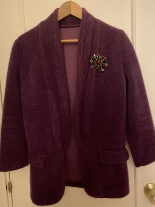 Chaqueta blazer mujer suave cálida color uva