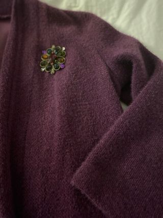 Chaqueta blazer mujer suave cálida color uva