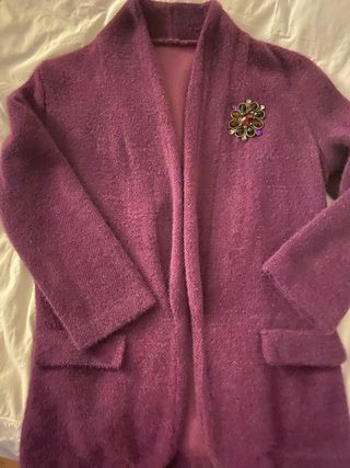 Chaqueta blazer mujer suave cálida color uva