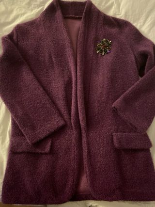 Chaqueta blazer mujer suave cálida color uva