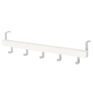 Perchero de pared blanco y plateado Ikea. TJUSIG