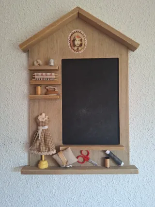 Pizarra decorativa costurera