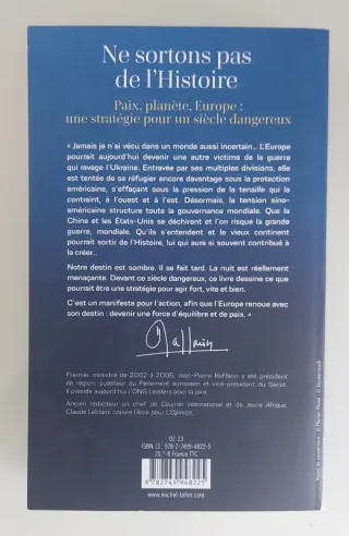 Ne sortons pas de l'histoire planète, paix, Eur...