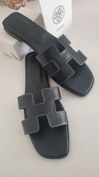 Sandalias Hermès Oran Negras