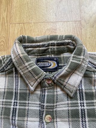 Camisa de cuadros verde y blanco. Talla M 90s