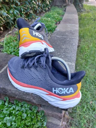 Scarpe Hoka Unisex Taglia 41 1/3 Grigio Arancio