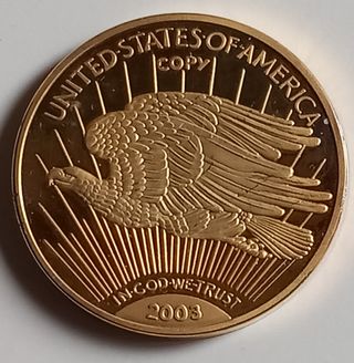 Moneda Reproducción 20 dólares año 1933