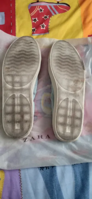 Manoletinas Zara Celestes Talla 41