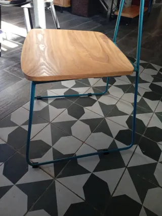 Silla diseño italiano hierro y madera