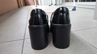 Mocasines Art plataforma tacón negros