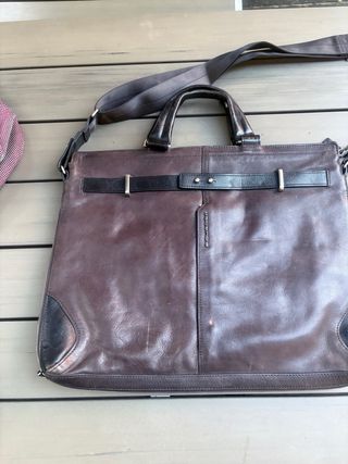 Borsa in vera pelle porta PC Piquadro marrone