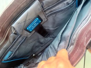 Borsa in vera pelle porta PC Piquadro marrone