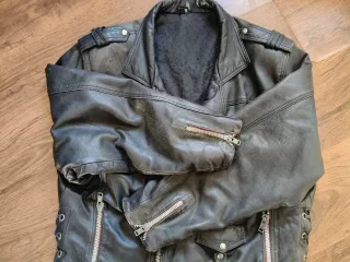 Cazadora Biker Vintage Negra