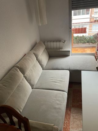 Divano chaise longue Ikea beige in tessuto negoziabile