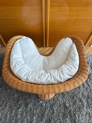 Silla mimbre diseño vintage meditación yoga