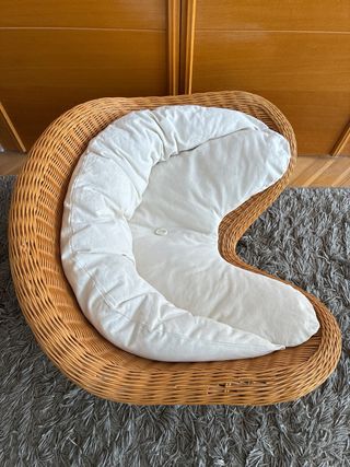 Silla mimbre diseño vintage meditación yoga