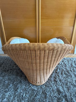 Silla mimbre diseño vintage meditación yoga