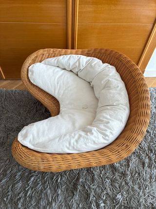 Silla mimbre diseño vintage meditación yoga