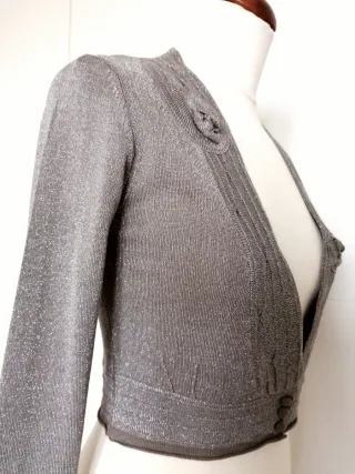 Chaqueta bolero de punto con brillos