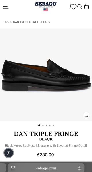 Mocasines Sebago Dan Triple Negro Talla 46