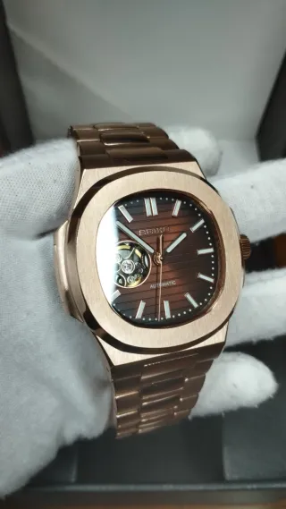 Reloj Seiko Mod Nautilus Marrón Chocolate Oro Rosa