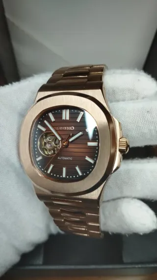 Reloj Seiko Mod Nautilus Marrón Chocolate Oro Rosa