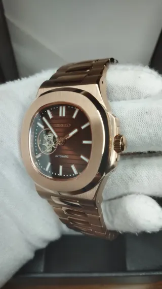 Reloj Seiko Mod Nautilus Marrón Chocolate Oro Rosa