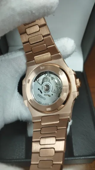 Reloj Seiko Mod Nautilus Marrón Chocolate Oro Rosa
