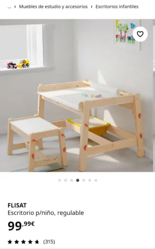Mesa Escritorio Infantil Flisat Madera Blanca
