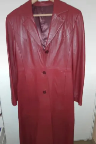 Abrigo Piel Mujer Talla S Roja