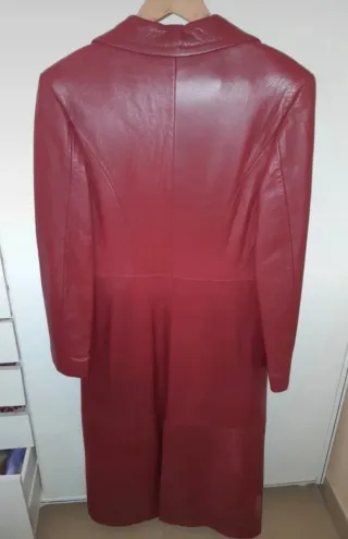 Abrigo Piel Mujer Talla S Roja