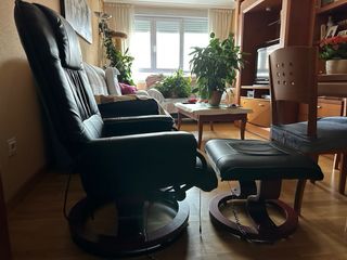 Sillón relax vibración polipiel negro