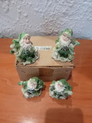 4 Figuras Papá Noel con Animalitos