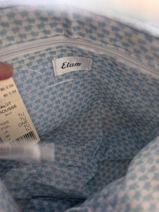 Neceser Etam blanco con gatito azul