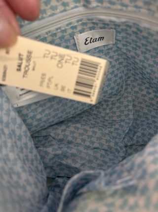 Neceser Etam blanco con gatito azul