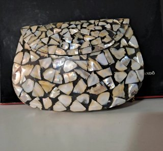Bolso fiesta elegante multicolor y dorado