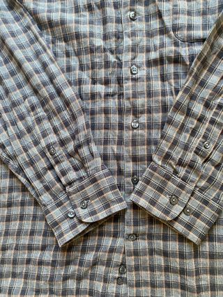 Camisa STEFANO cuadros marrón y gris XXXL