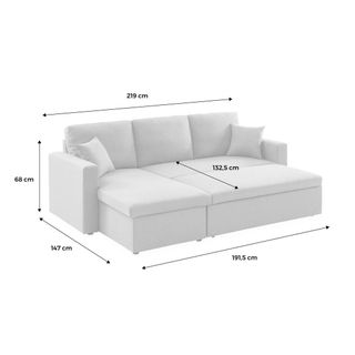 Sofá Chaise Longue Borreguito Beige