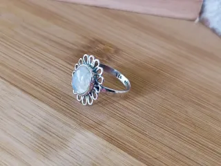 Anillo Plata Ley Piedra Luna.