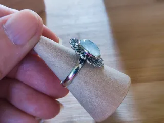 Anillo Plata Ley Piedra Luna.