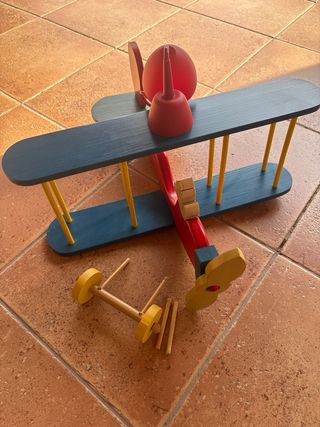 Lámpara infantil avión madera