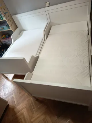 2 Camas Extensibles Ikea Madera Blancas.